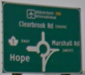 Green Background Roundabout Sign