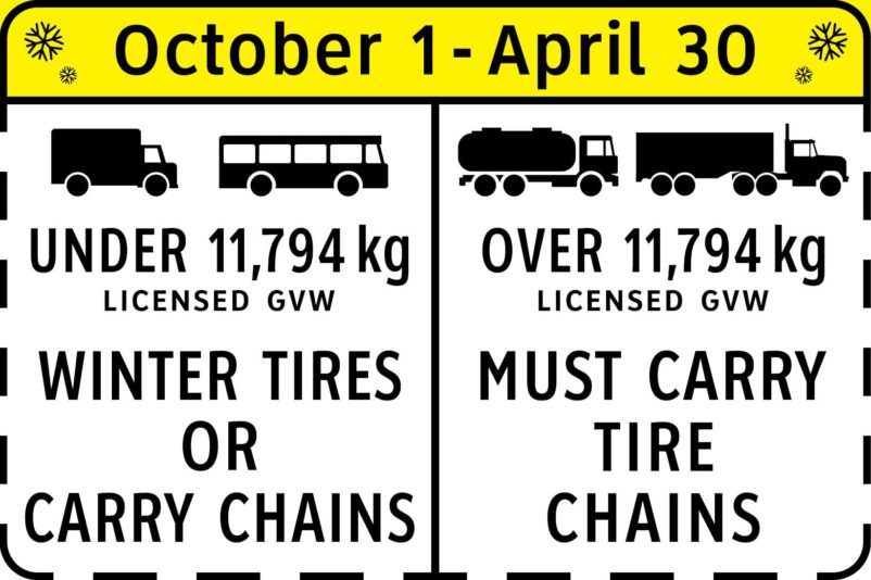 Extended Snow Chain Requirements