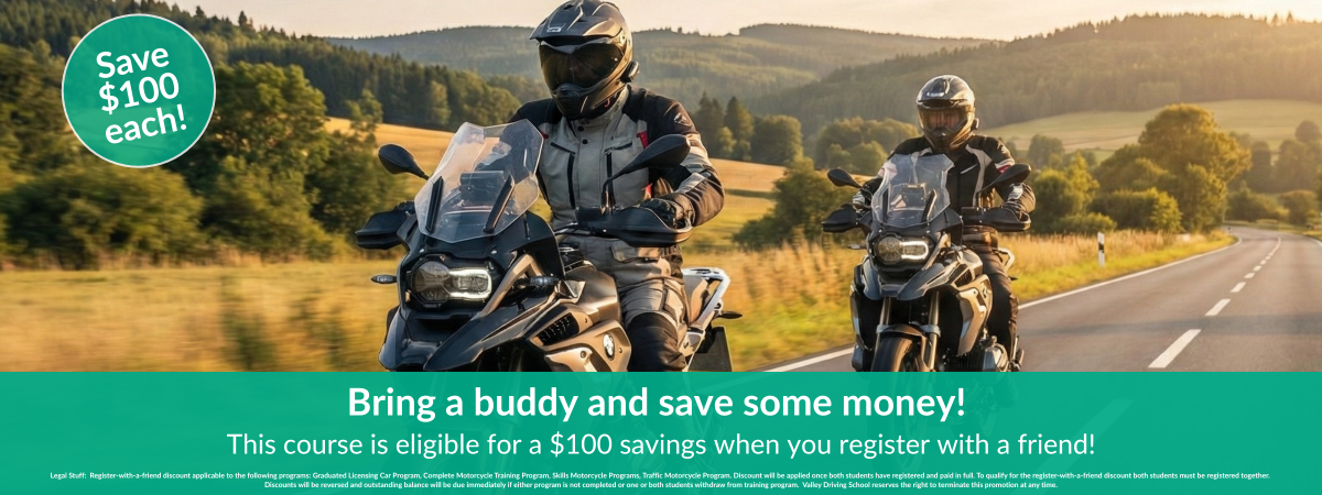 Register With A Friend Footer Upsell Banner Motorcycle